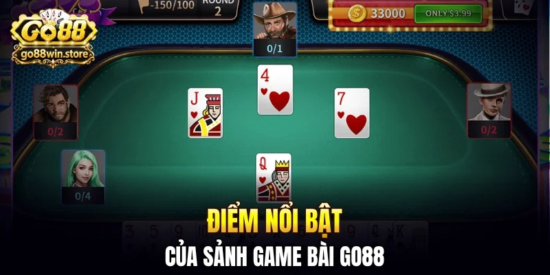 Điểm nổi bật của sảnh game bài GO88